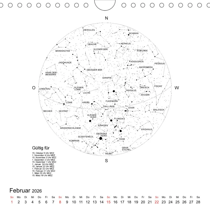 Sternenhimmel 2026 - Kleinformat