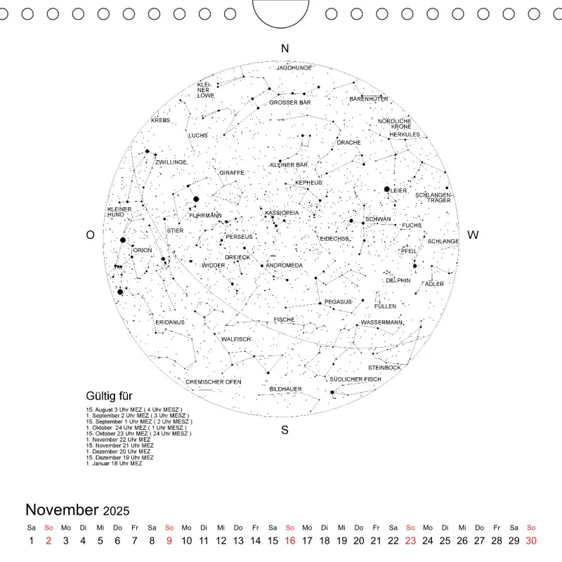 Sternenhimmel 2025 - Kleinformat