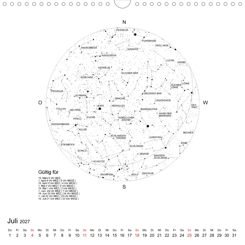 Sternenhimmel 2027 - Grossformat