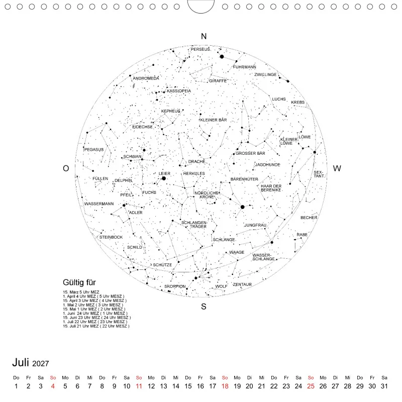 Sternenhimmel 2027 - Grossformat