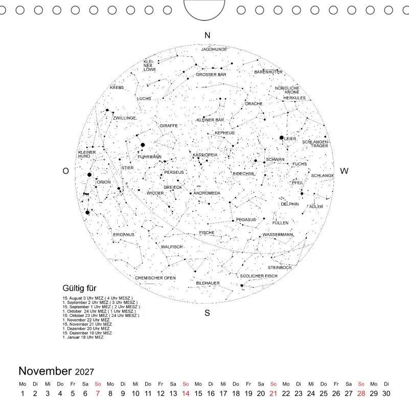 Sternenhimmel 2027 - Kleinformat