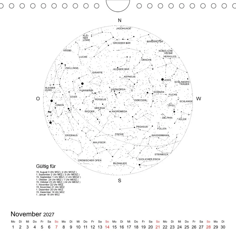 Sternenhimmel 2027 - Kleinformat