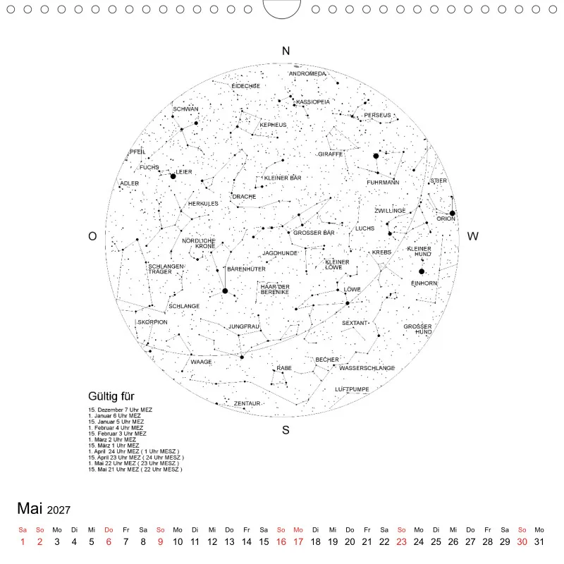 Sternenhimmel 2027 - Grossformat