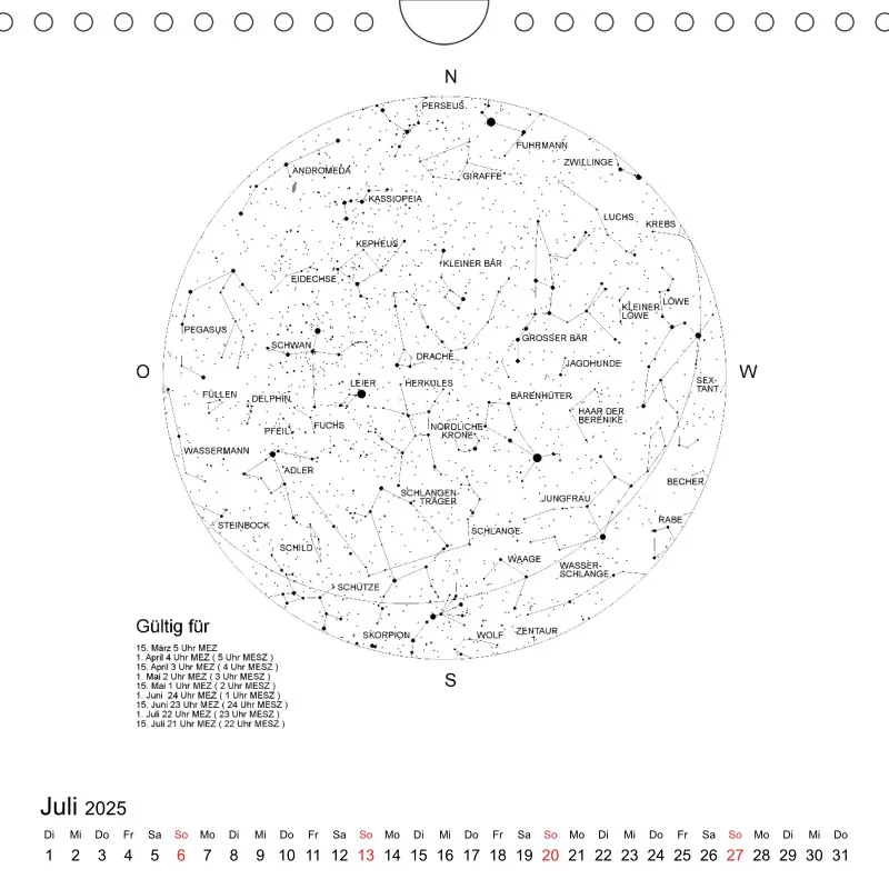 Sternenhimmel 2025 - Kleinformat