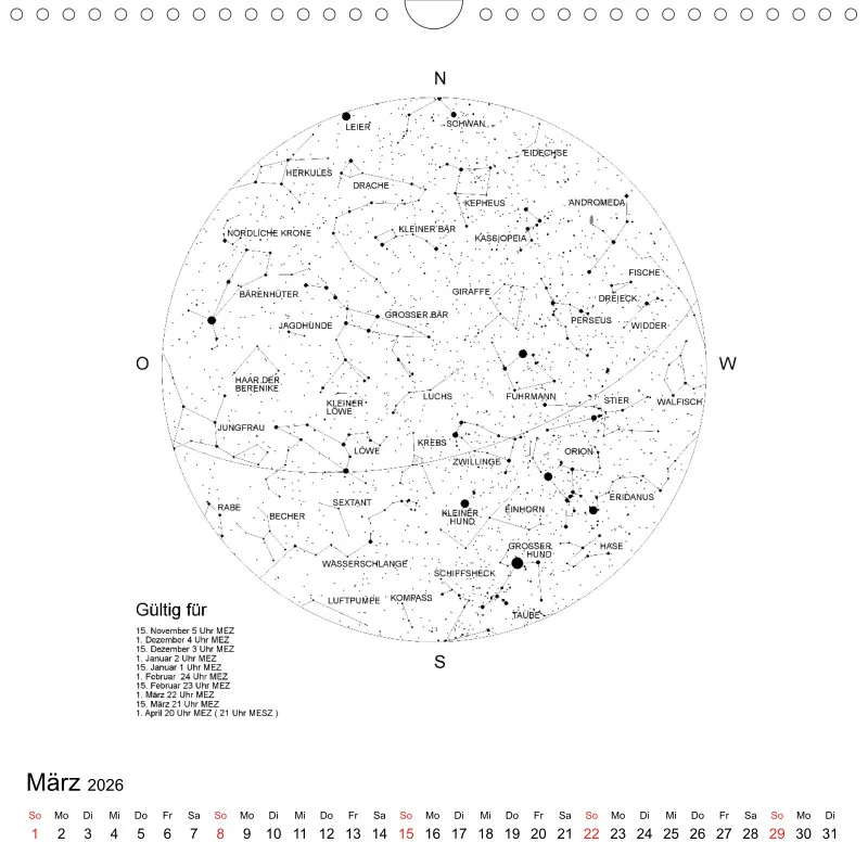 Sternenhimmel 2026 - Grossformat