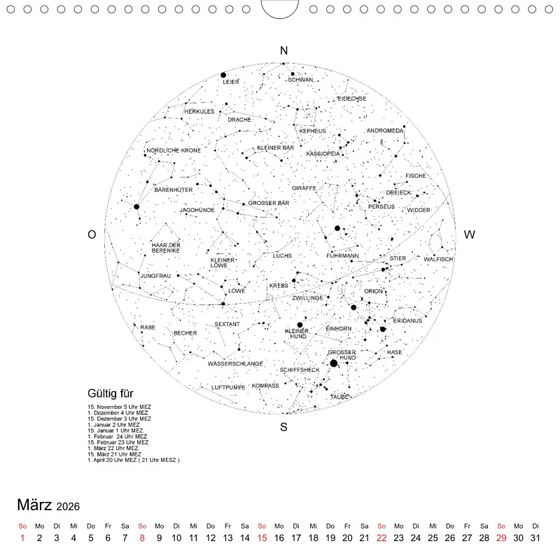 Sternenhimmel 2026 - Grossformat