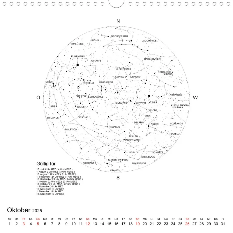 Sternenhimmel 2025 - Grossformat