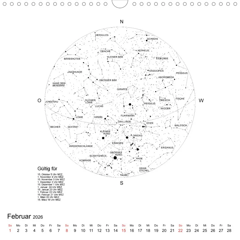 Sternenhimmel 2026 - Grossformat