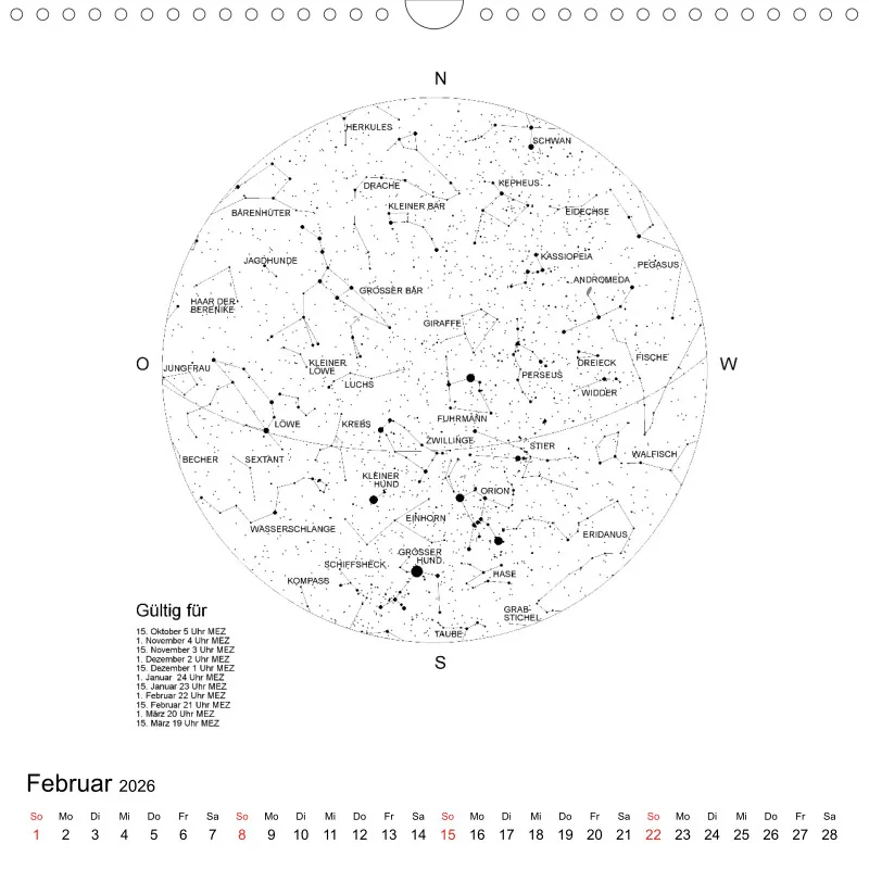 Sternenhimmel 2026 - Grossformat