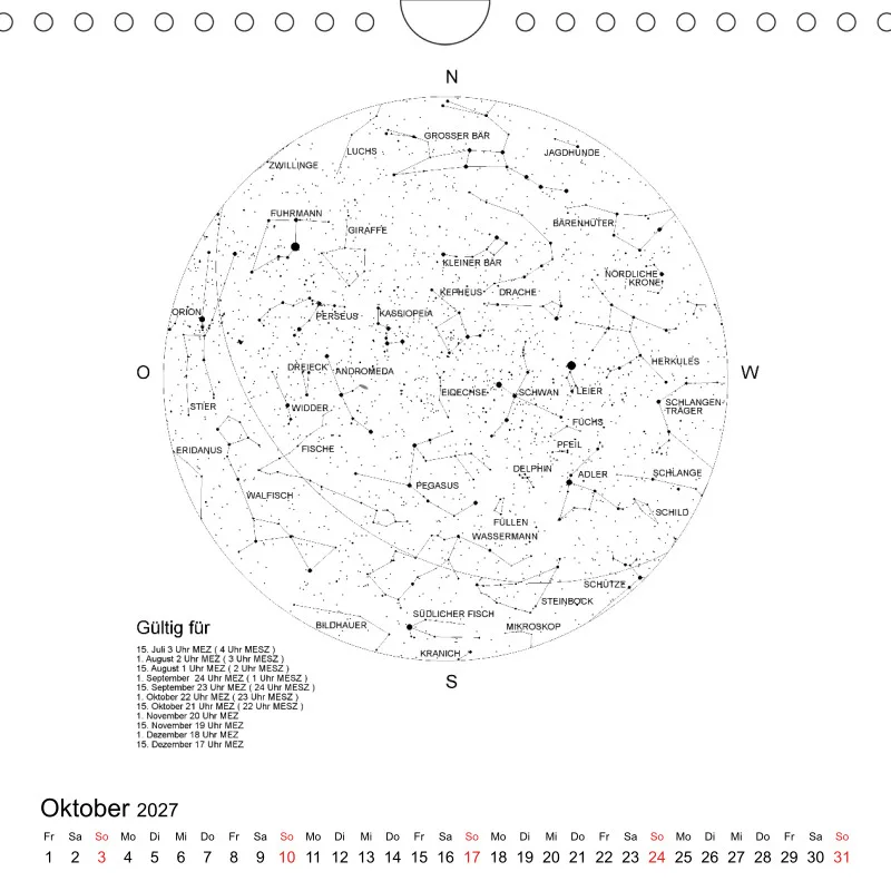 Sternenhimmel 2027 - Kleinformat
