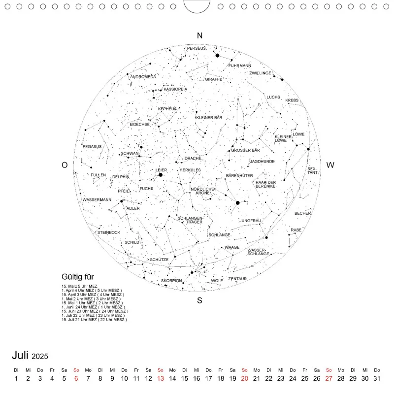 Sternenhimmel 2025 - Grossformat