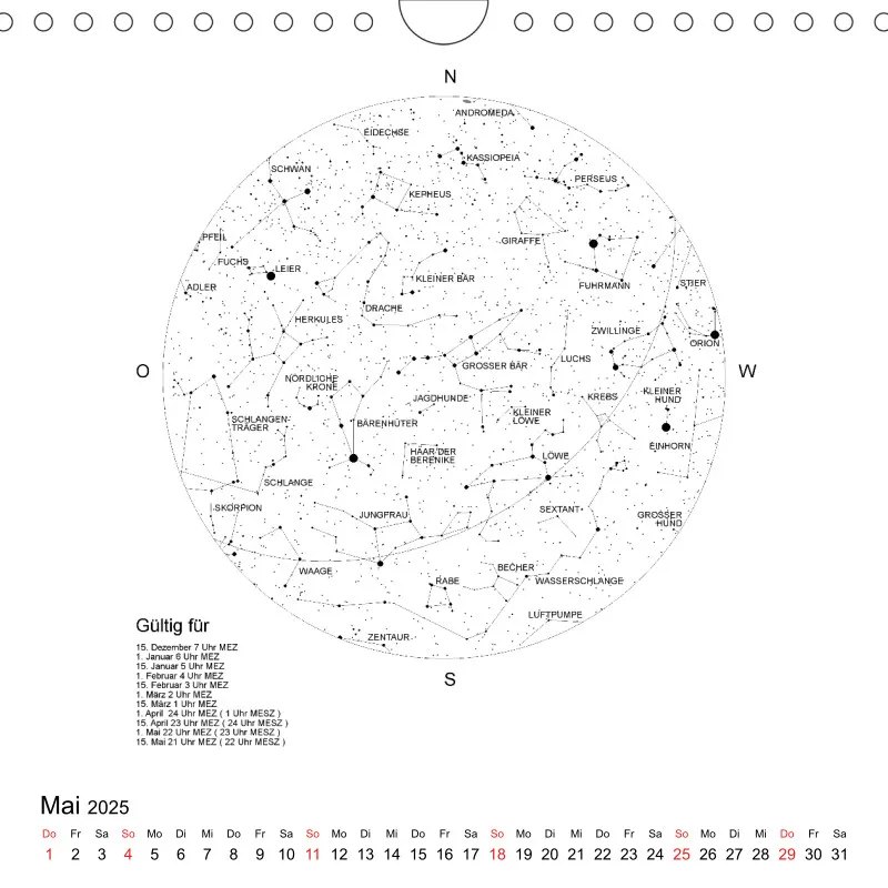 Sternenhimmel 2025 - Kleinformat