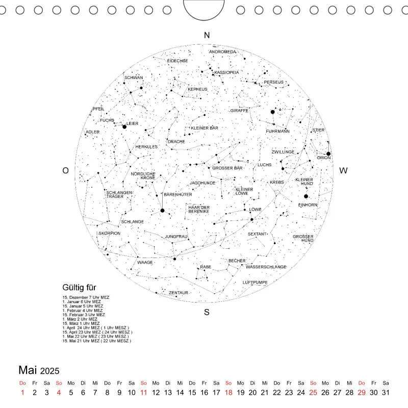 Sternenhimmel 2025 - Kleinformat