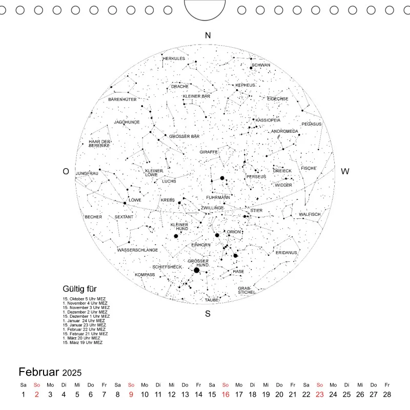 Sternenhimmel 2025 - Kleinformat