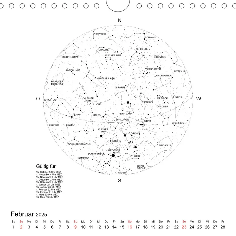 Sternenhimmel 2025 - Kleinformat