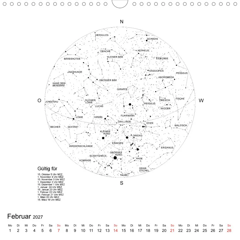 Sternenhimmel 2027 - Grossformat