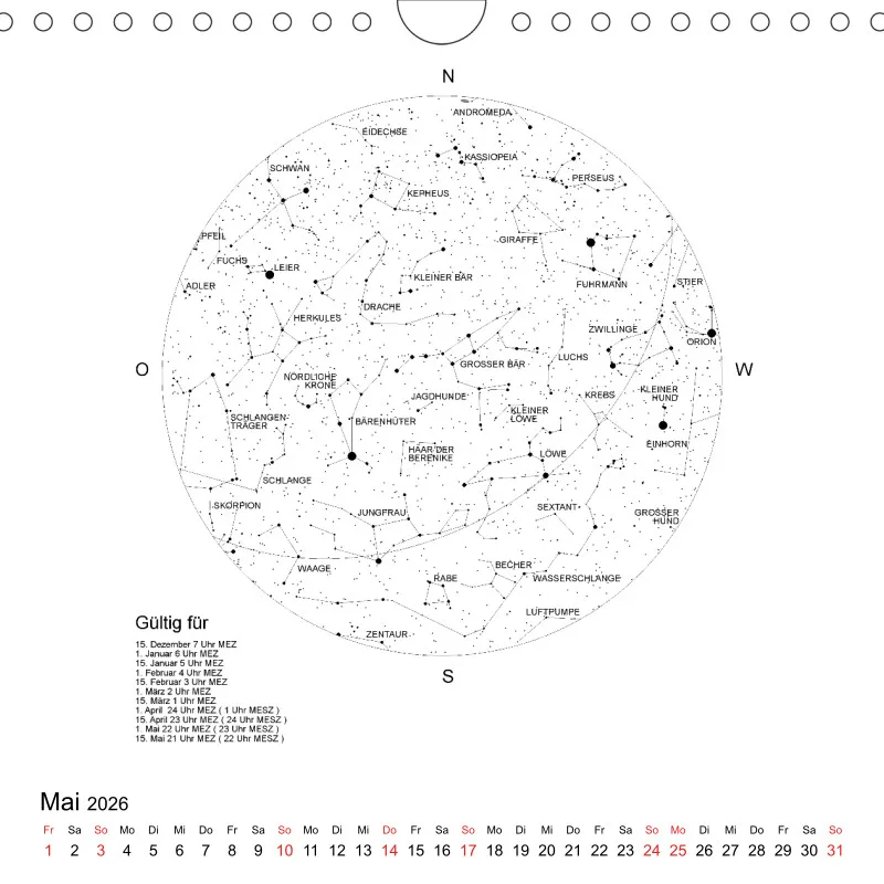 Sternenhimmel 2026 - Kleinformat