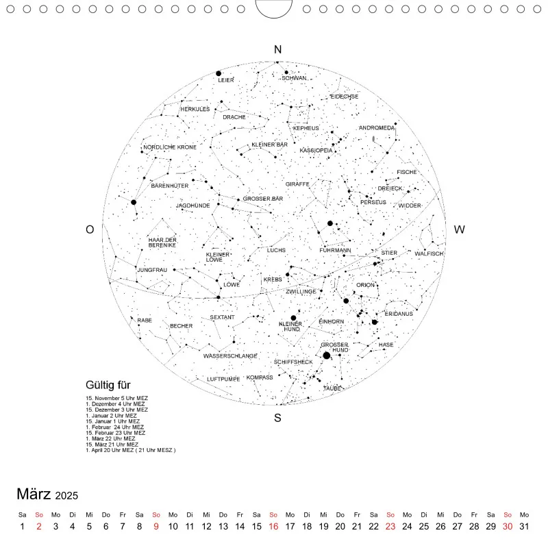 Sternenhimmel 2025 - Grossformat