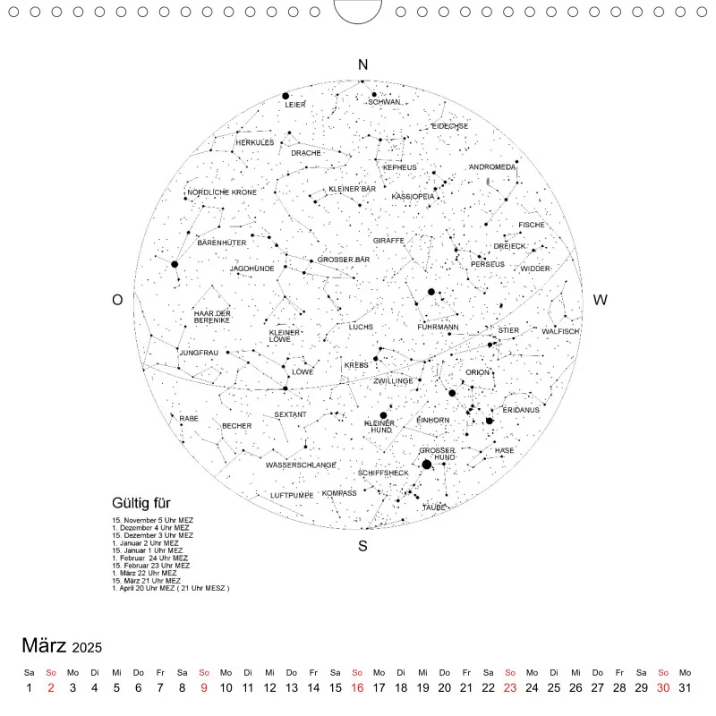 Sternenhimmel 2025 - Grossformat