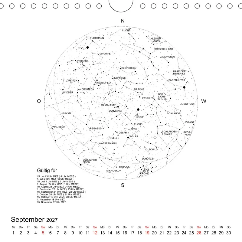 Sternenhimmel 2027 - Kleinformat
