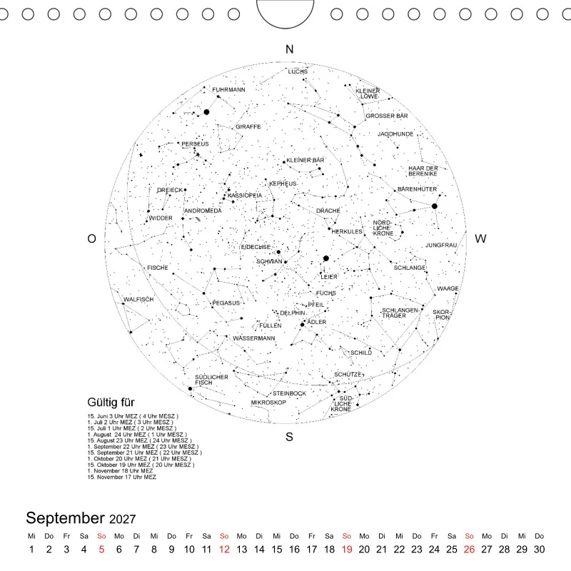 Sternenhimmel 2027 - Kleinformat