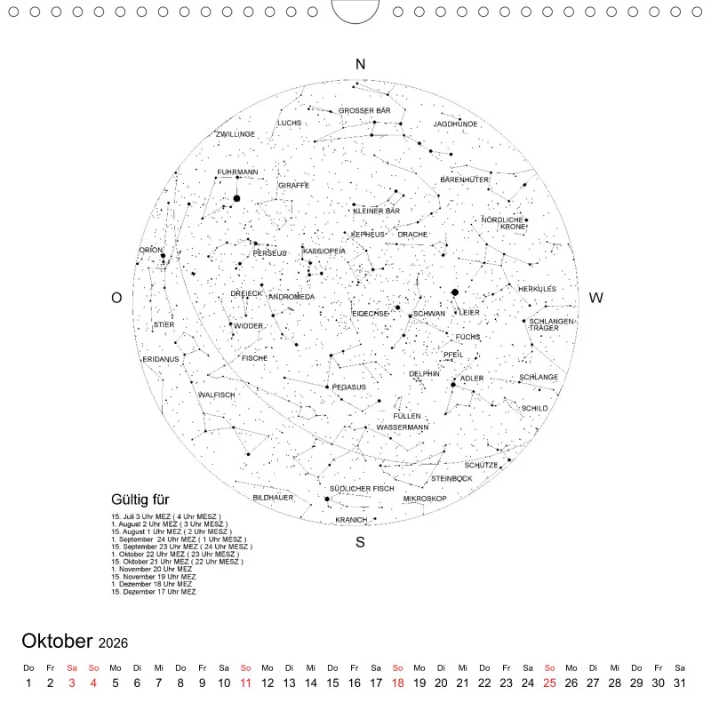 Sternenhimmel 2026 - Grossformat