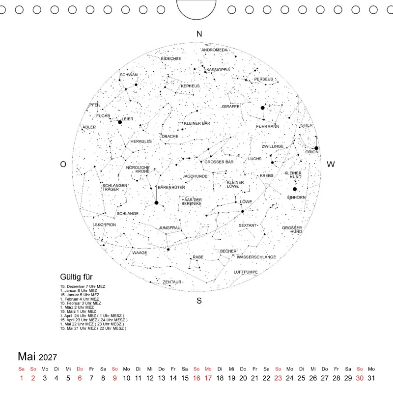 Sternenhimmel 2027 - Kleinformat