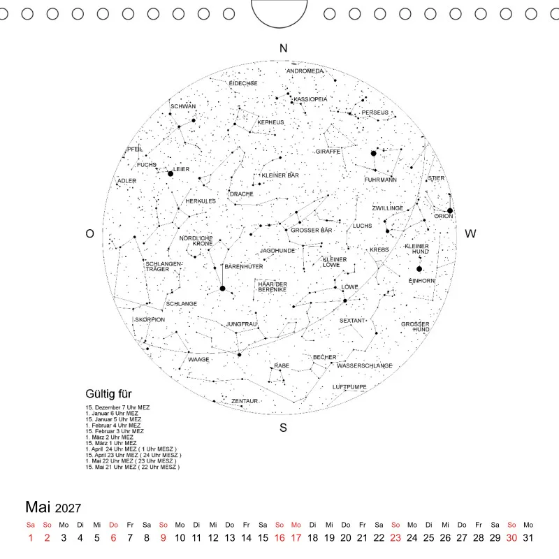 Sternenhimmel 2027 - Kleinformat