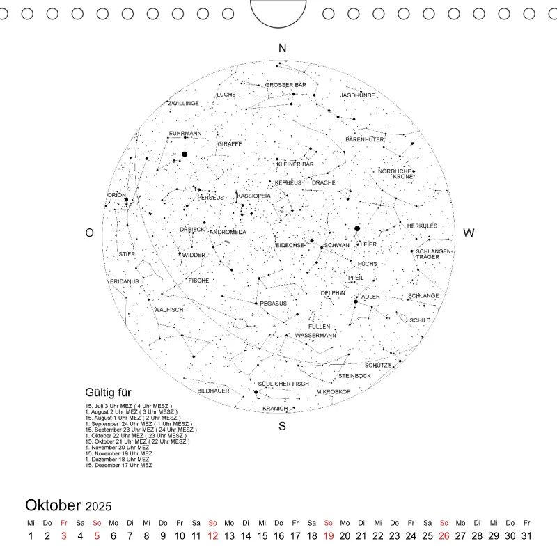 Sternenhimmel 2025 - Kleinformat