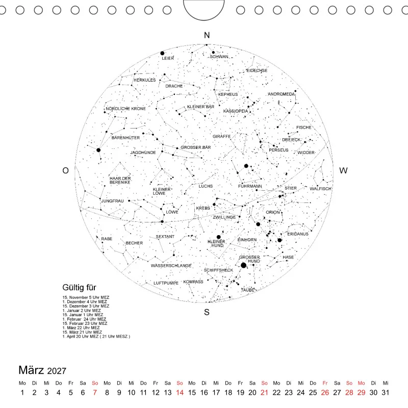 Sternenhimmel 2027 - Kleinformat