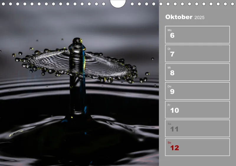 Wassertropfen Wochenkalender