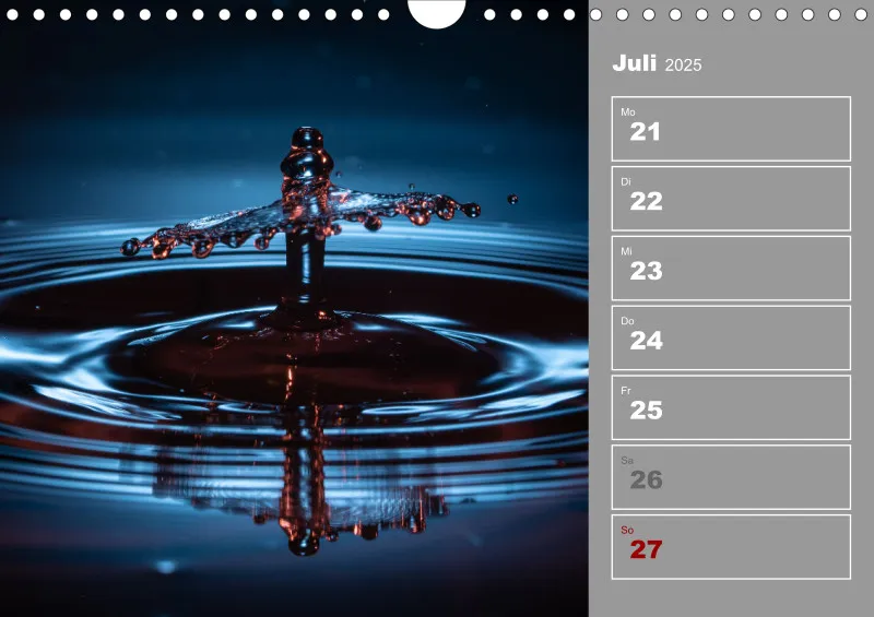 Wassertropfen Wochenkalender