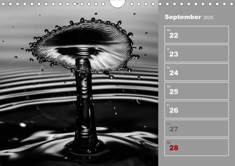 Wassertropfen Wochenkalender