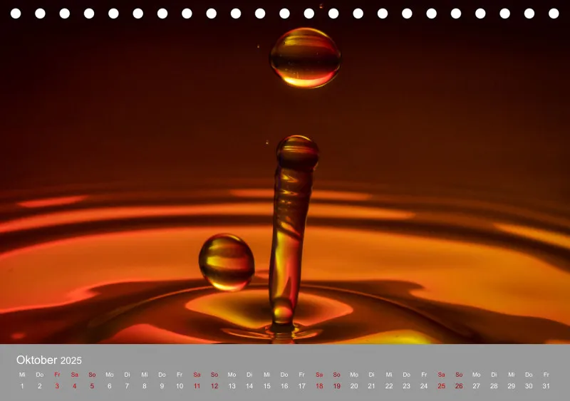Wassertropfen Tischkalender