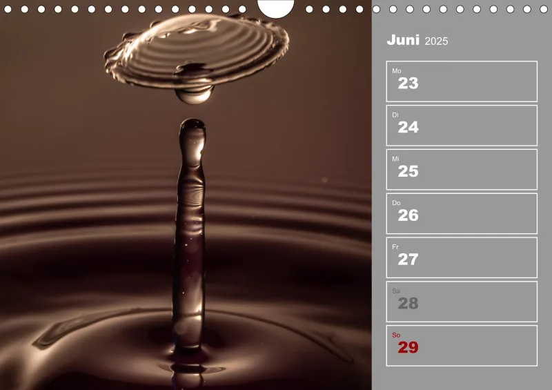 Wassertropfen Wochenkalender