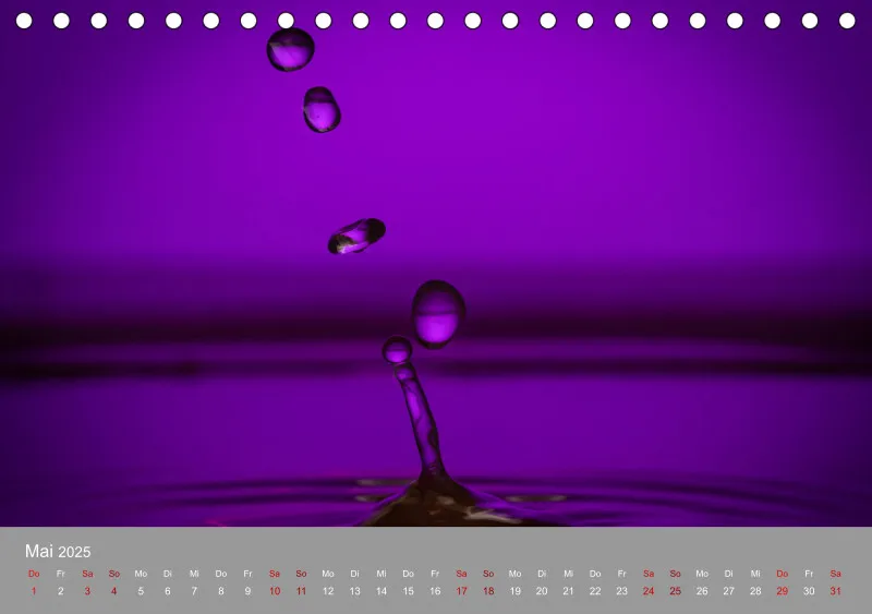 Wassertropfen Tischkalender
