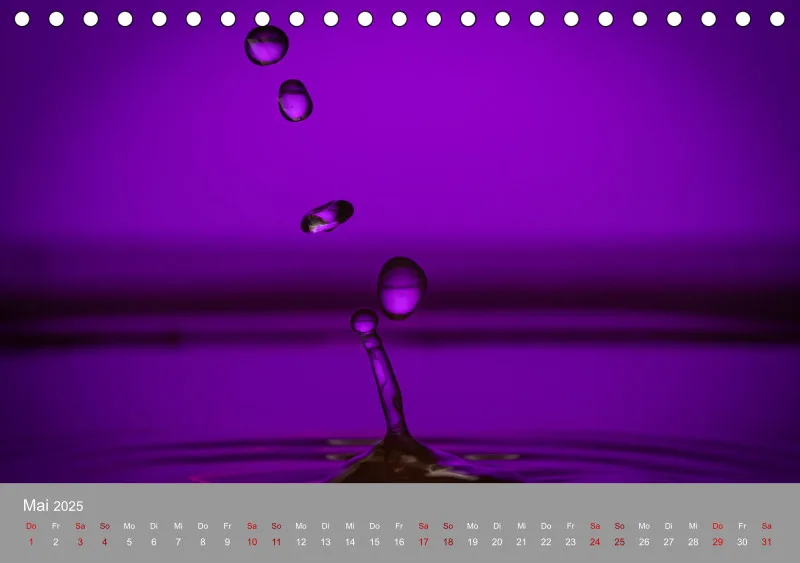 Wassertropfen Tischkalender