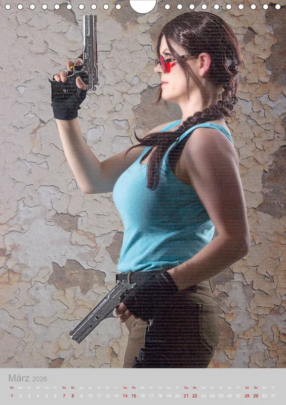Zeitlose Eleganz trifft Abenteuer – der Lara-Croft-Cosplay-Kalender