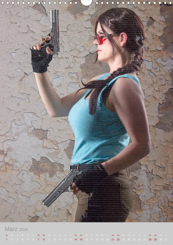Zeitlose Eleganz trifft Abenteuer – der Lara-Croft-Cosplay-Kalender