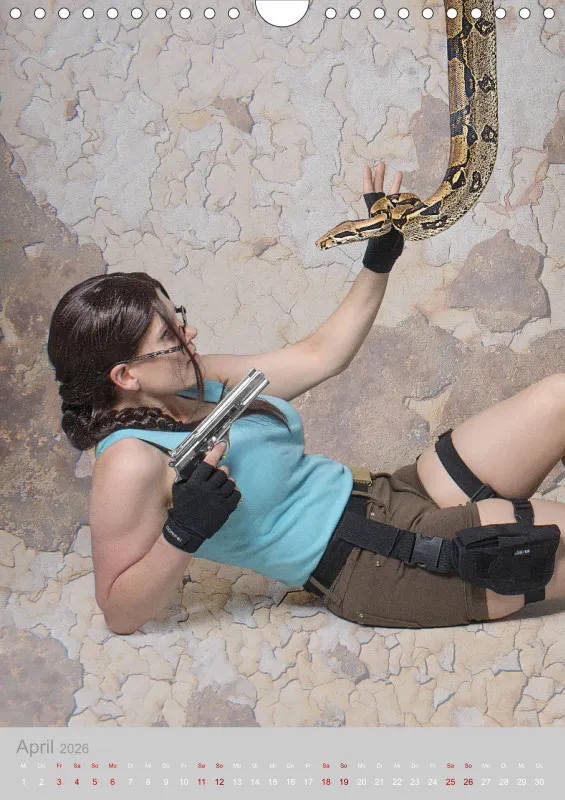 Zeitlose Eleganz trifft Abenteuer – der Lara-Croft-Cosplay-Kalender