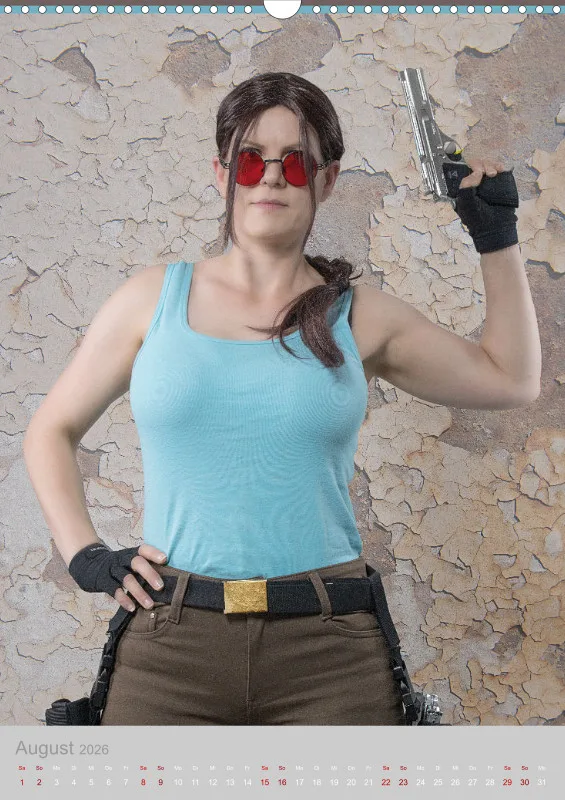 Zeitlose Eleganz trifft Abenteuer – der Lara-Croft-Cosplay-Kalender