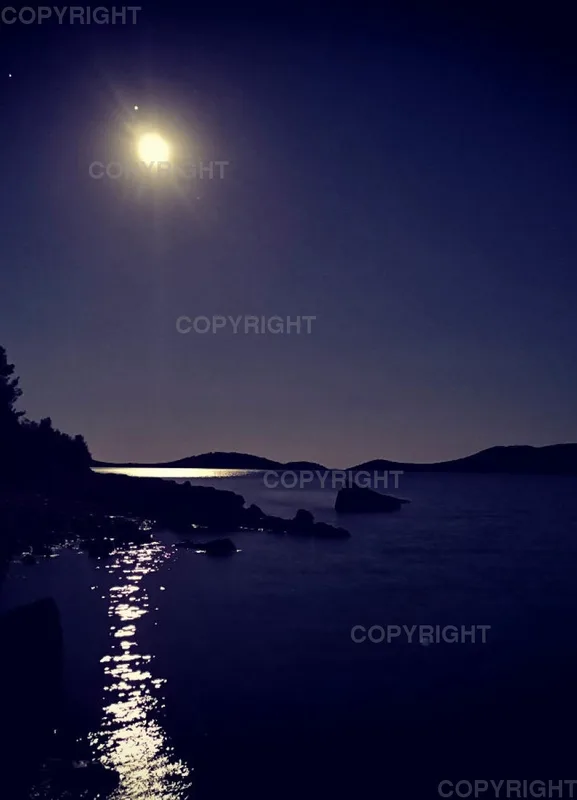 Grußkarte Adria bei Nacht