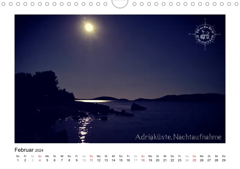 A4 Fotokalender Kroatien hell 2024
