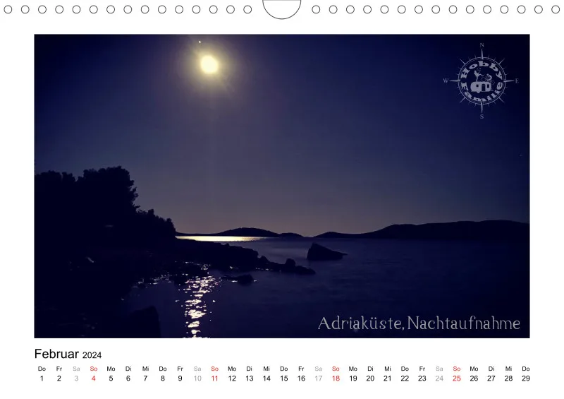 A4 Fotokalender Kroatien hell 2024