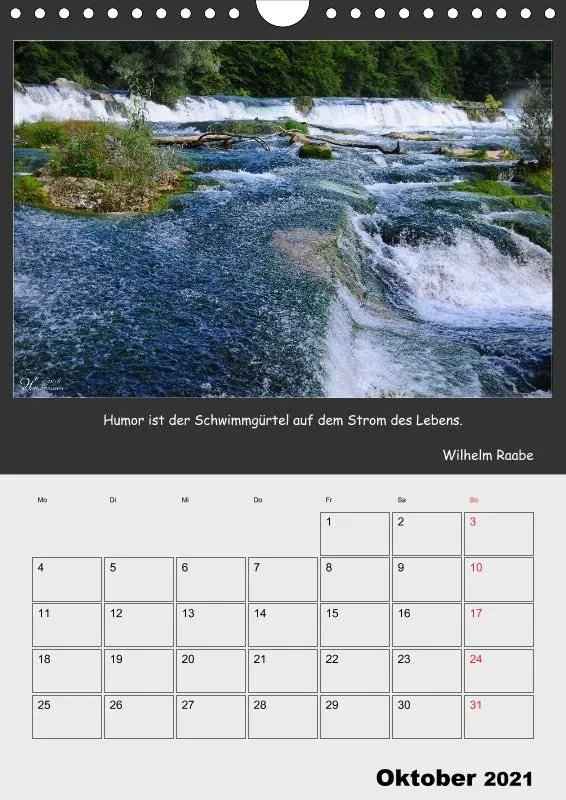 Holistic Arts Rheinfall-Termin-Kalender 2021 - Lebendiges Wasser