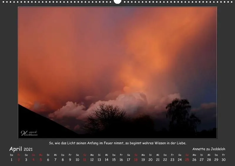 Holistic Arts Sonnenuntergang Kalender 2021 - Sonnenuntergang A2