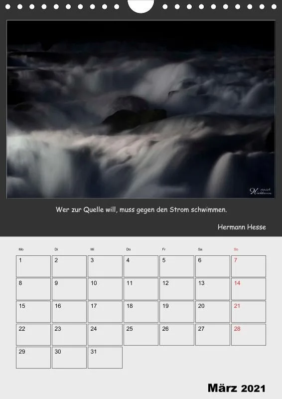 Holistic Arts Rheinfall-Termin-Kalender 2021 - Lebendiges Wasser