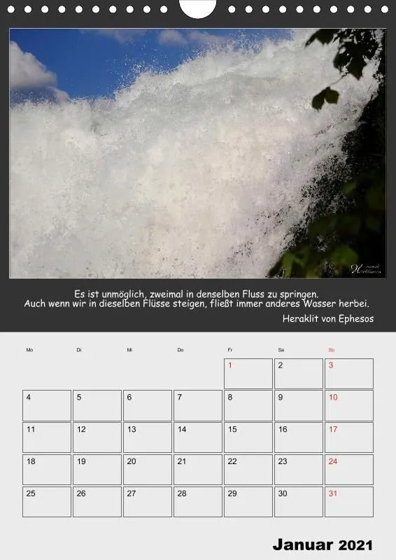 Holistic Arts Rheinfall-Termin-Kalender 2021 - Lebendiges Wasser