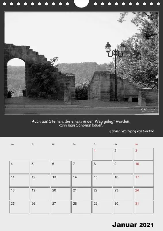 Holistic Arts Schwarzweiß-Termin-Kalender 2021 - Kontraste