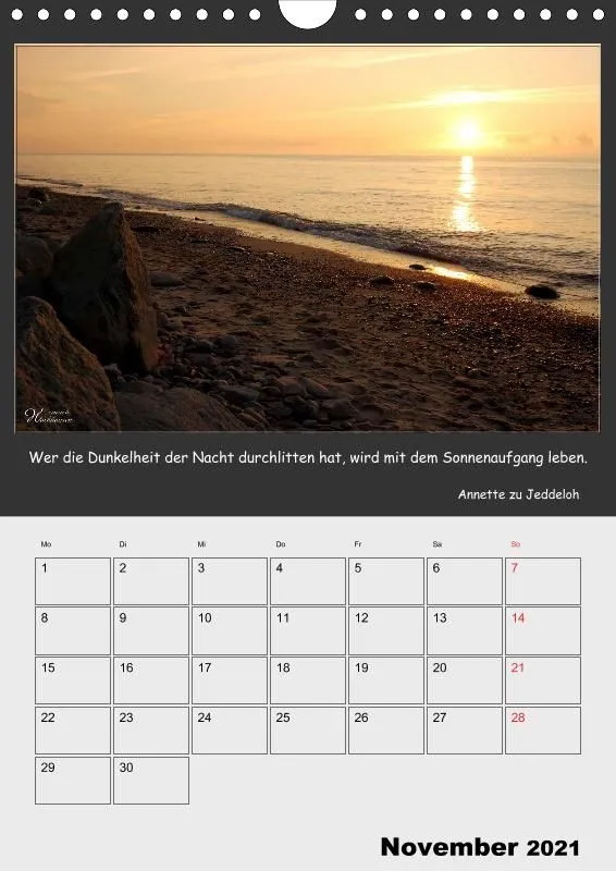 Holistic Arts Sonnenuntergang Termin-Kalender 2021 - Sonnenuntergang